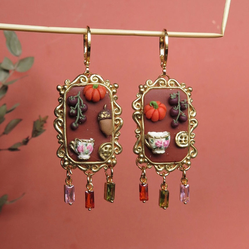 Rectangle Charm Statement Earrings