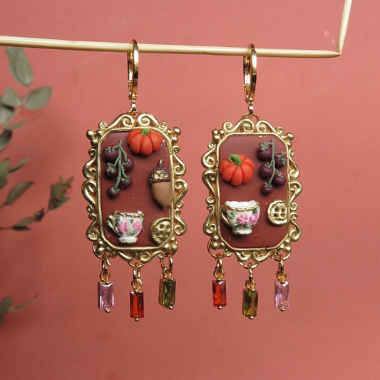 Rectangle Charm Statement Earrings