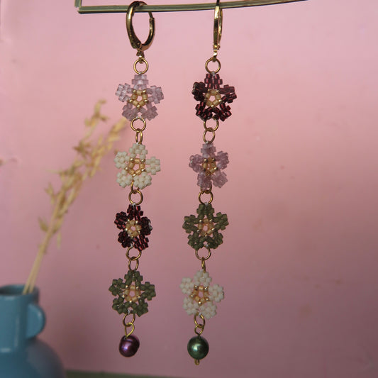Beaded Sakura Dangles