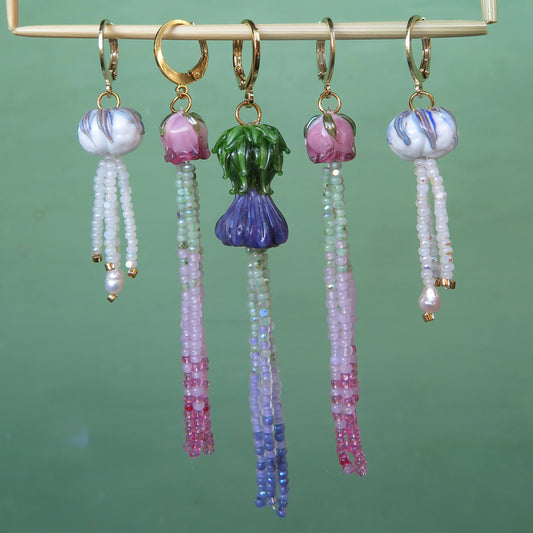 Beaded Glass Dangles