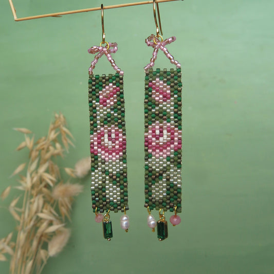 Rose Garden Beaded Earrings