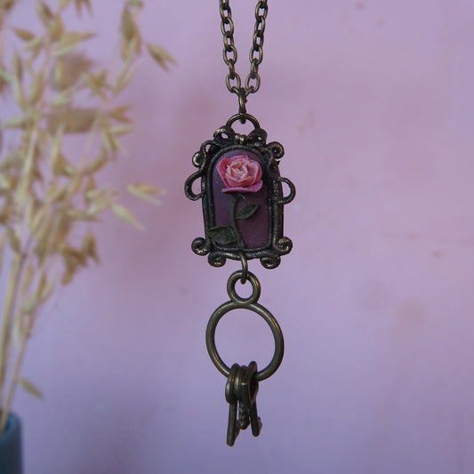 Rose Key Stash Necklace