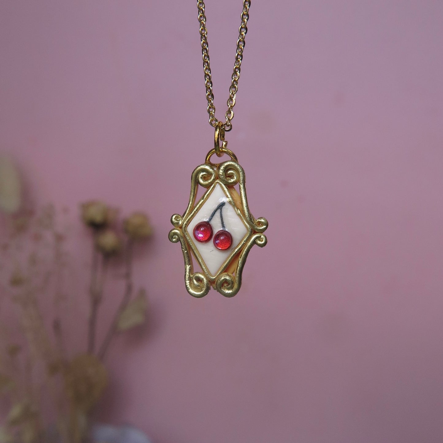 Diamond Cherry Necklace
