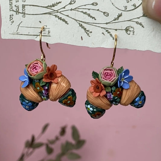 Floral Croissant Earrings PREORDER