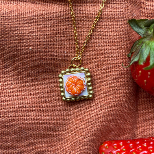 Tiny tangerine necklace