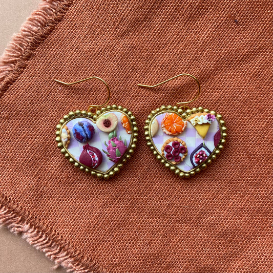 Picnic heart earrings