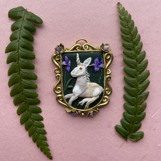 Unicorn Iris Statement Pendant